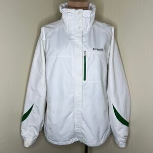 Columbia Titanium Omni Tech Jacket Large Womens White Waterproof Outdoor Sports